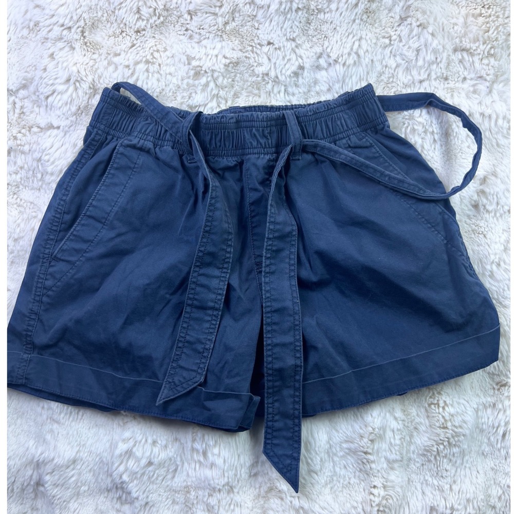 Polo Ralph Lauren Navy Blue Tie Waist Chino Shorts Womens XS Elastic Waist A39